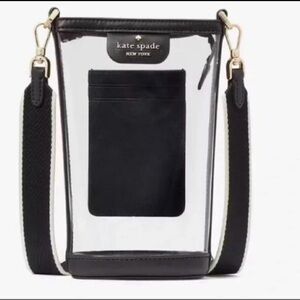 Kate Spade Black Transparent Phone Crossbody Bag, NWT